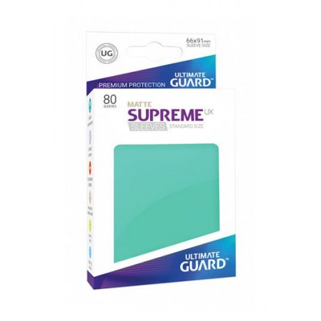 [ULT] Ultimate Guard Supreme UX Sleeves Fundas de Cartas Tamaño Estándar Turquesa Mate (80)