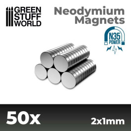 [AGS] Imanes Neodimio 2x1mm - 50 unidades (N35)