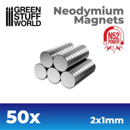 [AGS] Imanes Neodimio 2x1mm - 50 unidades (N52)