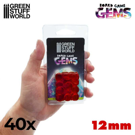 [AGS] Gemas de plastico 12mm - Rojo