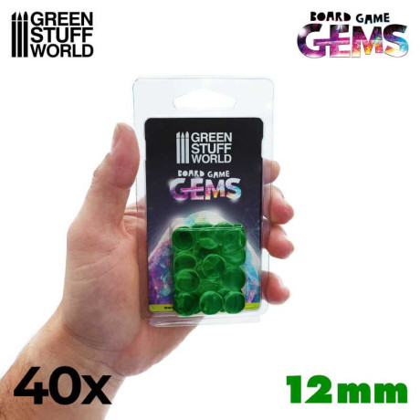 [AGS] Gemas de plastico 12mm - verde