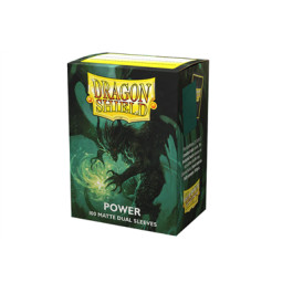 [AJC] DRAGON SHIELD DUAL MATTE SLEEVES - METALLIC GREEN / POWER (100 SLEEVES)