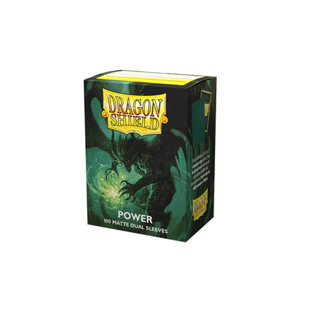 [AJC] DRAGON SHIELD DUAL MATTE SLEEVES - METALLIC GREEN / POWER (100 SLEEVES)