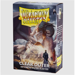 [AJC] DRAGON SHIELD STANDARD SIZE OUTER SLEEVES - MATTE CLEAR (100 SLEEVES)